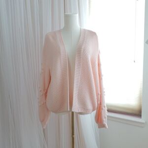 Francesca’s Collection Pink Heart Cardigan